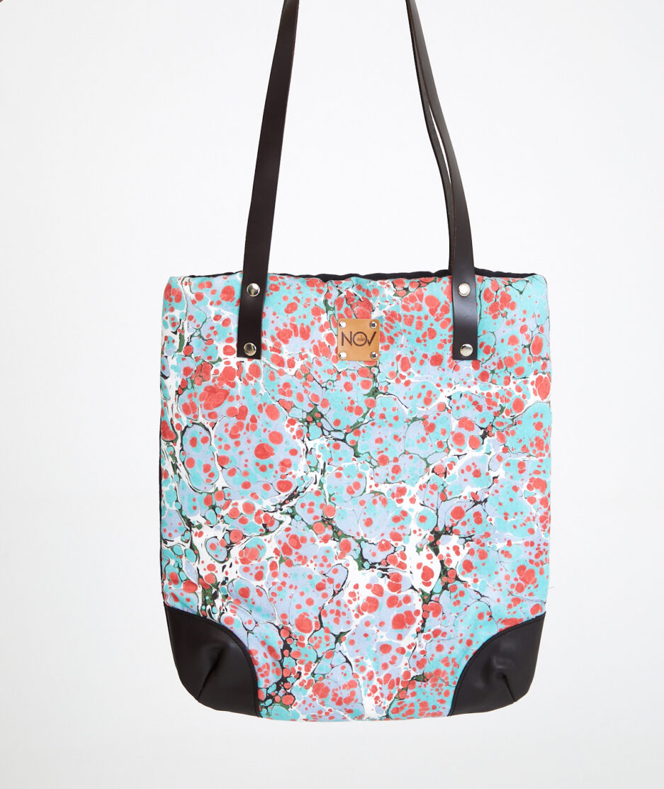 Marbled Shoulder Bag: Spring - Made on Cotton Fabric