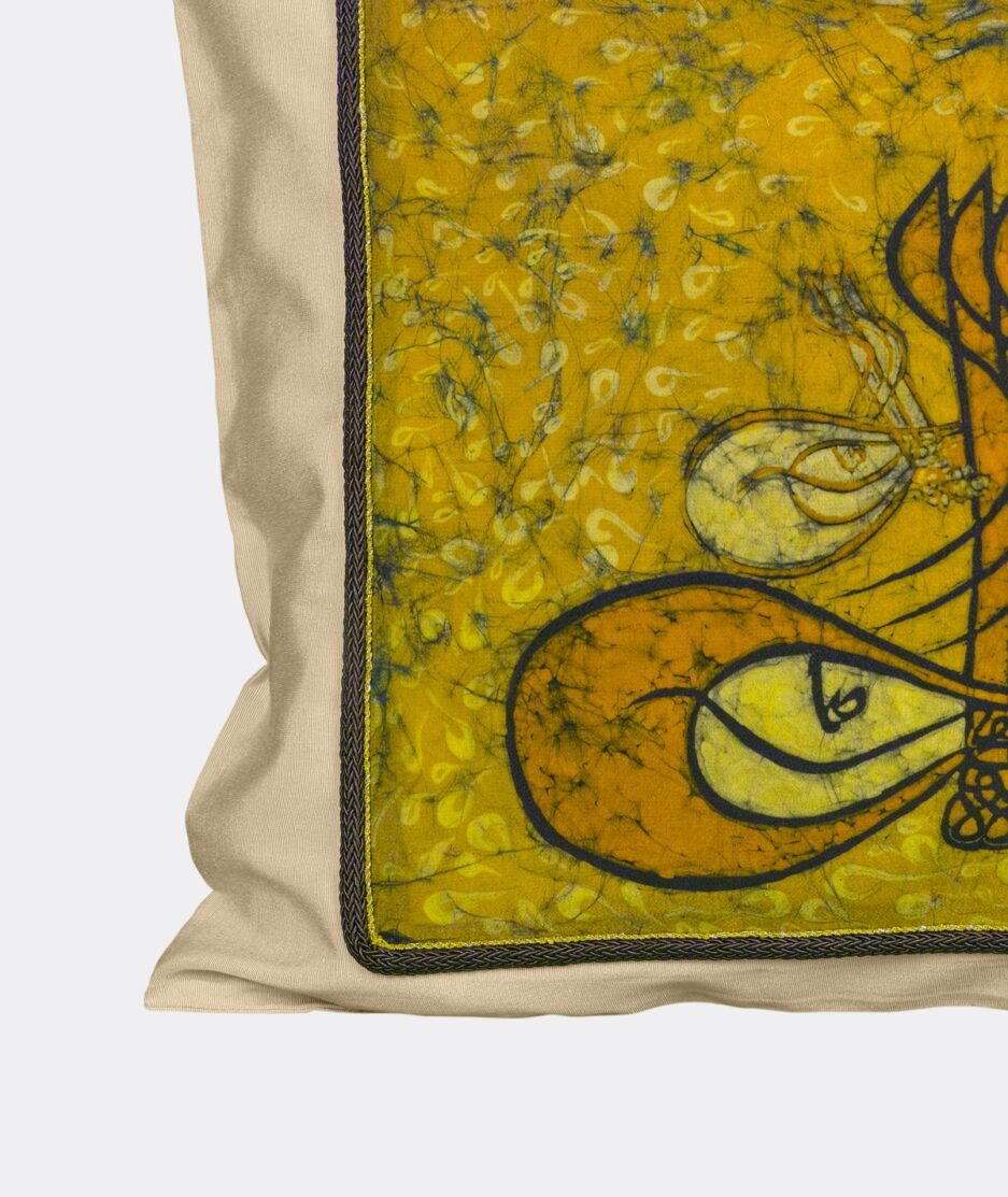 Batik Pillowcase: Tughra - Made on Raw Silk Fabric